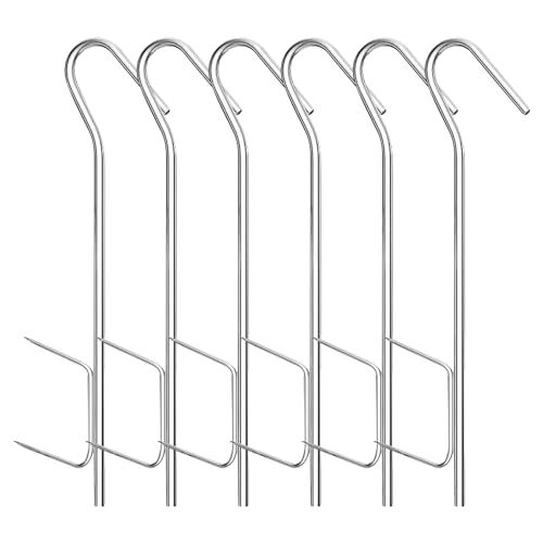 bssmmai 6 Stück Räucherhaken Doppelspitz Fishing Räucherhaken Set Stainless Steel Smoking Hooks 21cm Fisch Smoking Hooks zum Aufhängen von Geräuchertem Fisch, Fleisch, Wurst von bssmmai