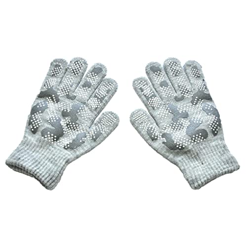 budiniao 1 Paar Kinderhandschuhe Kid Knit Glove Zarte, bequeme, warme, warmhaltende Fingerabdeckungen mit Camouflage Muster, Grau+Camouflage von budiniao