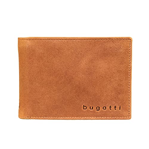 Bugatti Volo Geldbeutel Männer Leder - Geldbörse Herren Cognac - Portmonaise Portemonnaie Portmonee Brieftasche Wallet Ledergeldbeutel von bugatti