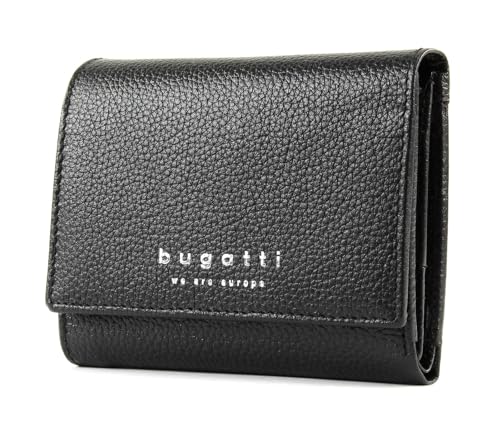 bugatti Linda Portemonnaie Damen Klein, Kleine Geldbörse Überschlag Damen, Mini Geldbeutel, Schwarz bugatti Linda Portemonnaie Damen Klein, Kleine Geldbörse Überschlag Damen, Mini Geldbeutel, Schwarz von bugatti