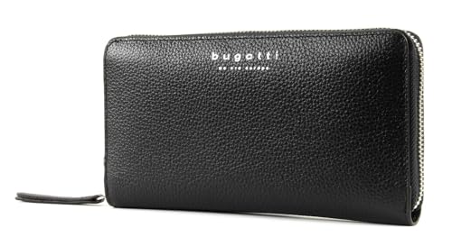 bugatti Linda Geldbörse Damen Groß 18CC - Frauen Geldbeutel mit Reißverschluss Lang - Damengeldbörse Langbörse Portemonnaie im Querformat, Schwarz bugatti Linda Geldbörse Damen Groß 18CC - Frauen Geldbeutel mit Reißverschluss Lang - Damengeldbörse Langbörse Portemonnaie im Querformat, Schwarz von bugatti