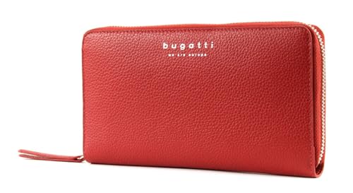 bugatti Linda Geldbörse Damen Groß 18CC - Frauen Geldbeutel mit Reißverschluss Lang - Damengeldbörse Langbörse Portemonnaie im Querformat, Rot bugatti Linda Geldbörse Damen Groß 18CC - Frauen Geldbeutel mit Reißverschluss Lang - Damengeldbörse Langbörse Portemonnaie im Querformat, Rot von bugatti