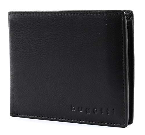 bugatti City Line RFID Coin Wallet with Flap 8CC Black von bugatti