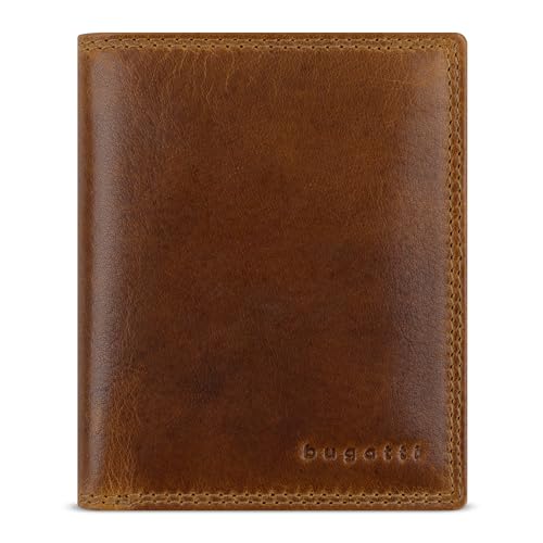 bugatti Savona Geldbörse aus vegetabilem Büffelleder, RFID-Portemonnaie Hochformat, Leder-Wallet für Herren, Cognac bugatti Savona Geldbörse aus vegetabilem Büffelleder, RFID-Portemonnaie Hochformat, Leder-Wallet für Herren, Cognac von bugatti