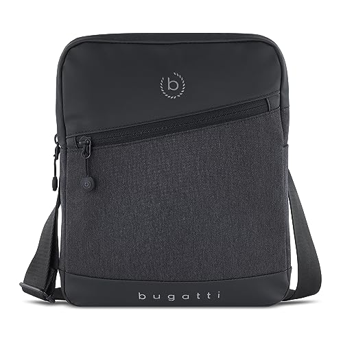 bugatti Universum Umhängetasche für Herren, kleine schwarze Schultertasche, Mini Messenger Bag von bugatti