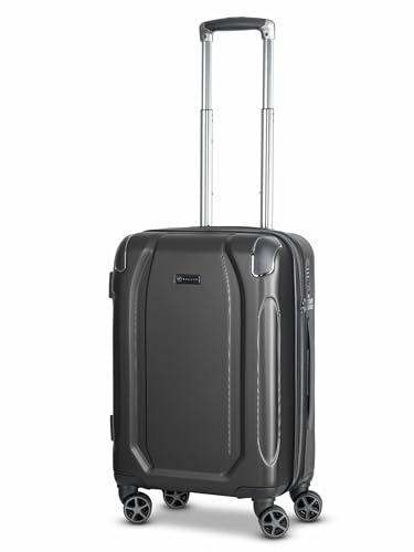 bugatti Valencia Handgepäck Koffer | Cabin Max Trolley mit 4 Rollen, einem arretierbaren Griff, Kreuzpackgurt und Tragegriff | 38 cm x 24 cm x 55 cm von bugatti