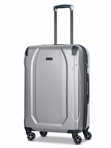 bugatti Valencia | Koffer Groß | Koffer & Trolleys | Arretierbarer Griff | Kreuzpackgurt | Netzfach | 4 Rollen | Tragegriff | ABS Material | TSA-Schloss | 45cm x 27cm x 68cm | 3.68 kg von bugatti