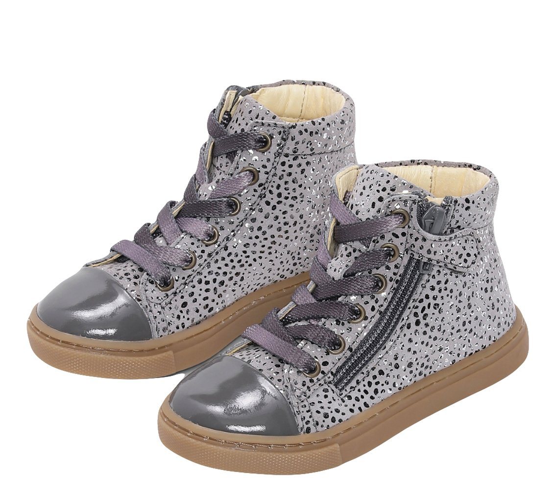 bundgaard Bundgaard High top Sneaker Halbschuh Mädchen Rie Lace Leder Grau Sneaker von bundgaard