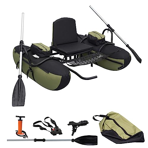 byhsports Professional Schlauchboot, Angelboot mit 158KG Tragfähigkeit, Bellyboat, Angelboot Schlauchboot mit Rutenhalter, Inflator, Paddel für eine Person byhsports Professional Schlauchboot, Angelboot mit 158KG Tragfähigkeit, Bellyboat, Angelboot Schlauchboot mit Rutenhalter, Inflator, Paddel für eine Person von byhsports