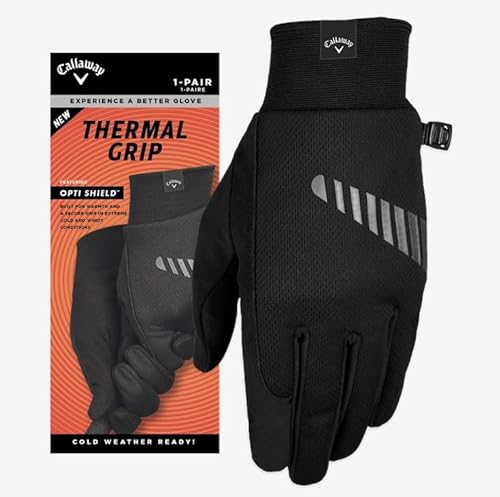 Callaway Golf Thermo-Grip-Handschuhe, Größe XL, Schwarz, 1 Paar von callaway