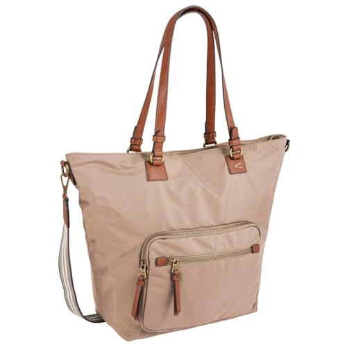 camel active Bari Damen Shopper Umhängetasche Reißverschluss Groß Beige von camel active