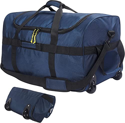 campMax 85L Reisetasche Faltbare mit Rollen, Klappbare Große Trolley Sporttasche mit Rollen für Reise Camping Ausrüstung, Blau campMax 85L Reisetasche Faltbare mit Rollen, Klappbare Große Trolley Sporttasche mit Rollen für Reise Camping Ausrüstung, Blau von campMax