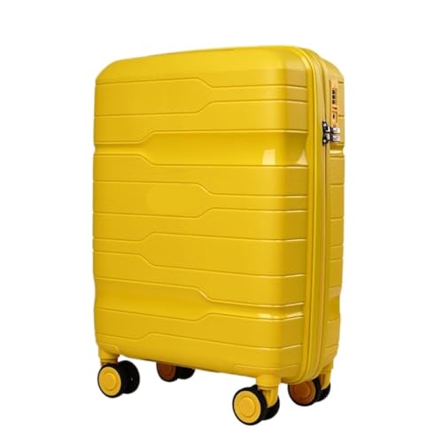 caoxinlei Koffer Gepäck 20-Zoll-Boarding-Koffer, minimalistischer Passwort-Koffer, 24-Zoll-Universal-Rollen-Trolley-Koffer Suitcase (Color : Yellow, Size : 24in) von caoxinlei