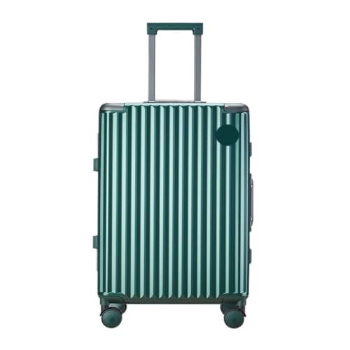 caoxinlei Koffer Gepäck Wasserdicht Universal Rad Muster Aluminium Rahmen Trolley Modische Gepäck Passwort Box Suitcase (Color : Green, Size : 26in) von caoxinlei