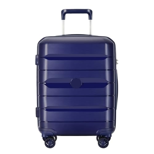 caoxinlei Koffer Hochwertiger Trolley-Koffer mit Aluminiumrahmen, 20/24/28-Zoll-Boarding-Koffer, Internet-Promi-Koffer Suitcase (Color : Blue, Size : 24in) von caoxinlei