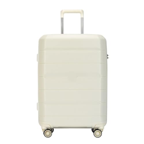 caoxinlei Koffer Hochwertiger Trolley-Koffer mit Aluminiumrahmen, 20/24/28-Zoll-Boarding-Koffer, Internet-Promi-Koffer Suitcase (Color : White, Size : 28in) von caoxinlei