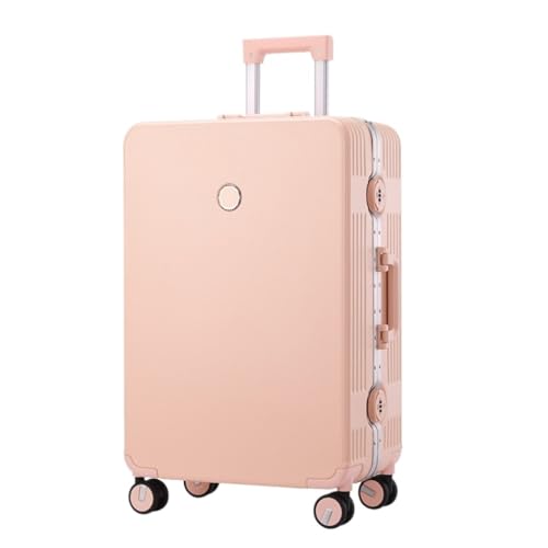 caoxinlei Koffer Koffer, Aluminiumrahmen, Universal-Rad-Trolley, Business-Koffer, Herren-Passwort-Boarding-Koffer Suitcase (Color : Pink, Size : 20in) von caoxinlei