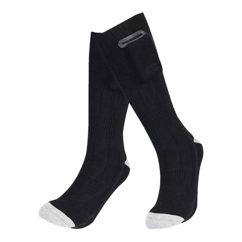 Fußwärmer Socken, Beheizte Socken zum Skifahren, wasserdichte Beheizte Socken, 3 Stufen Temperatur Beheizte Strümpfe 11-13,3 Zoll für Outdoor Wandern, Camping, Skifahren, Jagd (1 Paar) von ccuzs