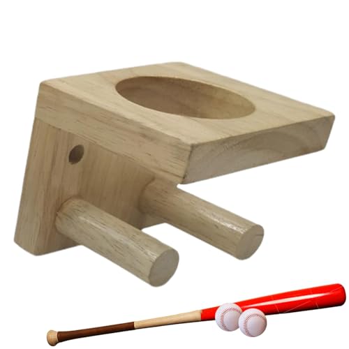 Halterung für Baseballschläger, Wandhalterung für Baseballschläger, Wandhalterung für Baseballbälle in der Garage, Softballballhalter, Baseballballhalter aus Holz von ccuzs