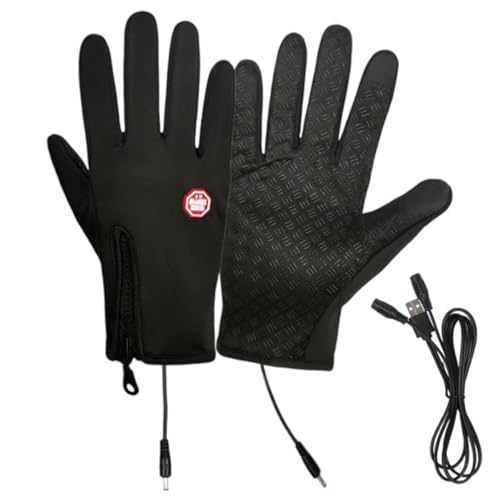 USB Heated Gloves, Waterproof Winter Gloves, Heated Mittens, Touchscreen Heated Gloves with Full Fingers and Touchscreen Compatibility for Outdoor Activities Like Skiing (1 Paar) von ccuzs