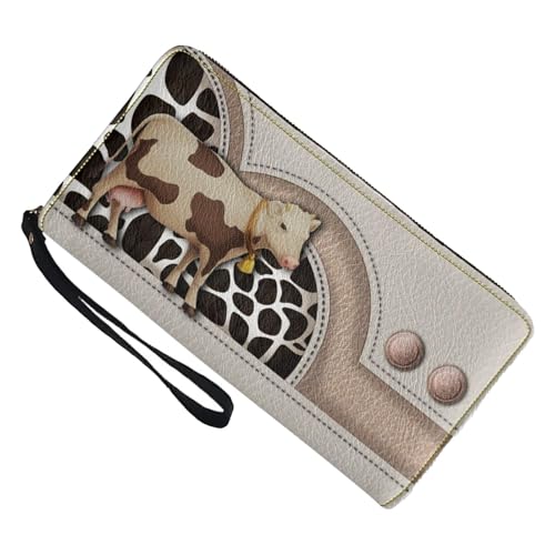 ccuzs Cow Print Wallet, Cute Women Wallet, Stylish Money Purse, Soft Card Holders with Stylish Design, Multiple Card Holders for Women and Girls Who Love Trendy Accessories, A, riferimento alla von ccuzs