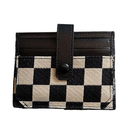 ccuzs Kompakte Geldbörse für Damen, praktische, kleine Tasche, elegante Damengeldbörse, hochwertige Geldbörse mit Ausweisfenster, 11,9 x 8,9 x 0,5 cm, für Shopping, Dating, Reisen (Schwarz, Khaki, von ccuzs