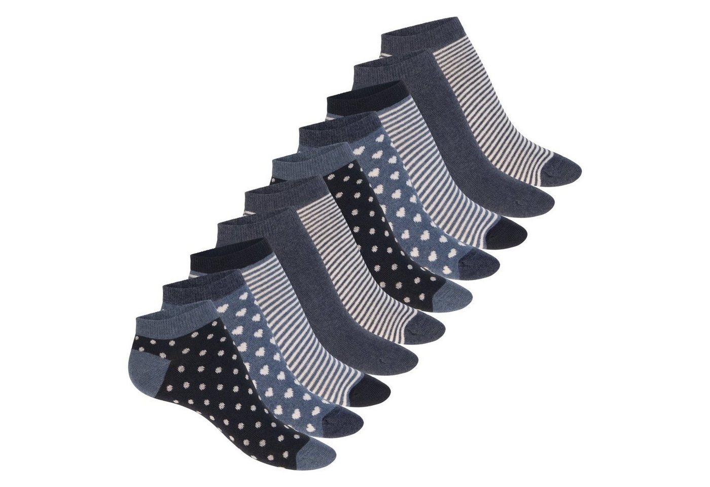 celodoro Sneakersocken Eco Sneaker Socken Damen (10 Paar) aus regenerativer Baumwolle von celodoro