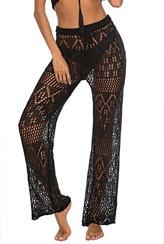 cffvdiz Häkeln Hosen Für Frauen Sexy Hohl Bikini Badeanzug Cover Up Hosen Hohe Taille Mesh Beach Hose,Schwarz,M cffvdiz Häkeln Hosen Für Frauen Sexy Hohl Bikini Badeanzug Cover Up Hosen Hohe Taille Mesh Beach Hose,Schwarz,M von cffvdiz