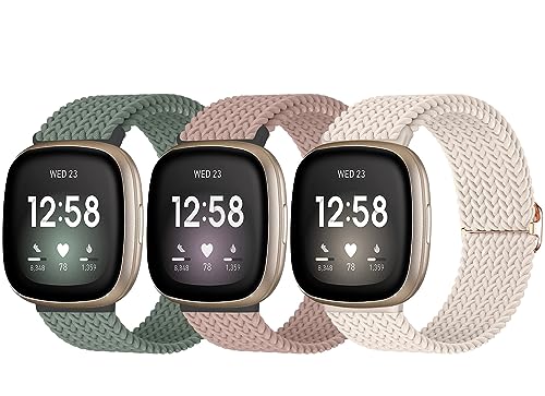 chinbersky 3 Stück Armband Kompatibel mit Fitbit Versa 3/ 4/ Sense/ 2 Nylon, Weiches Verstellbares Geflochtenes Ersatz-Sportband,Geeignet für Männer und Frauen chinbersky 3 Stück Armband Kompatibel mit Fitbit Versa 3/ 4/ Sense/ 2 Nylon, Weiches Verstellbares Geflochtenes Ersatz-Sportband,Geeignet für Männer und Frauen von chinbersky