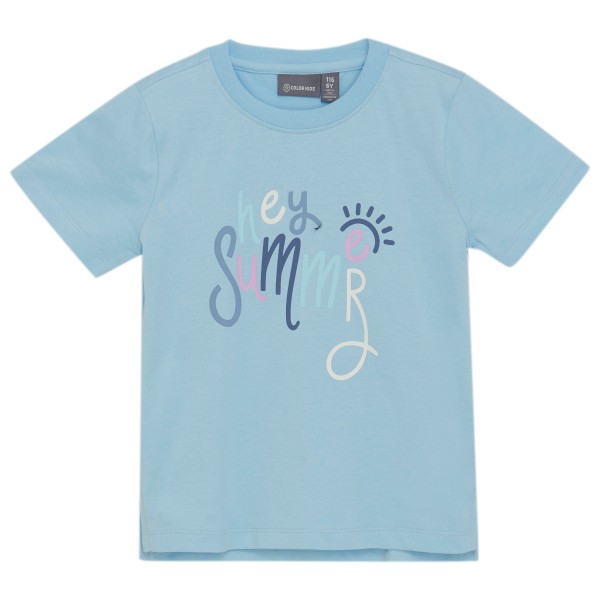 Color Kids - Kid's Girl Cotton T-Shirt with Print S/S - T-Shirt Gr 104 blau von color kids