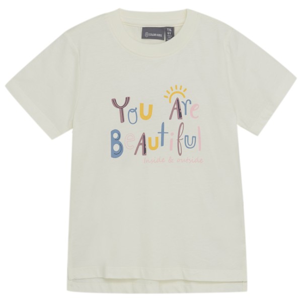 Color Kids - Kid's Girl Cotton T-Shirt with Print S/S - T-Shirt Gr 92 beige Color Kids - Kid's Girl Cotton T-Shirt with Print S/S - T-Shirt Gr 92 beige von color kids