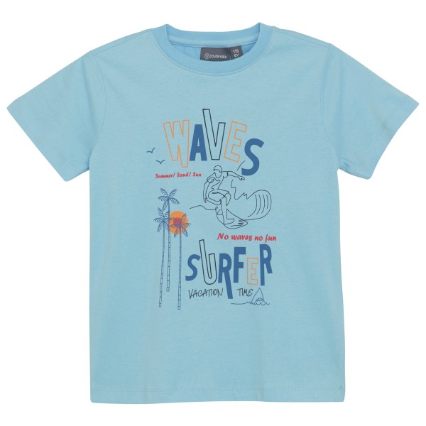 Color Kids - Kid's T-Shirt with Print S/S - T-Shirt Gr 152 blau Color Kids - Kid's T-Shirt with Print S/S - T-Shirt Gr 152 blau von color kids