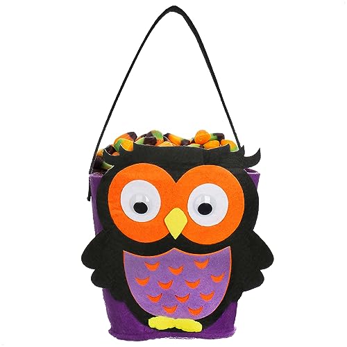 com-four® Halloween Tasche - Beutel zum Sammeln von Süßigkeiten an Halloween - Sammeltasche mit Eulen-Motiv (1 Stück - Eule) von com-four