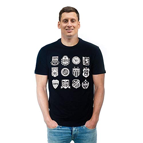 COPA Herren Crests T-Shirt mit Rundhalsausschnitt, Schwarz, S COPA Herren Crests T-Shirt mit Rundhalsausschnitt, Schwarz, S von COPA