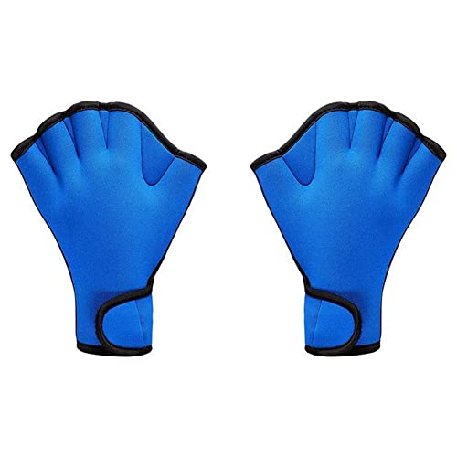 coserori Schwimmtraining, TauchausrüStung, rutschfeste Halbfingerhandschuhe für Schwimmtraining für Erwachsene und Kinder,Blau+M von coserori