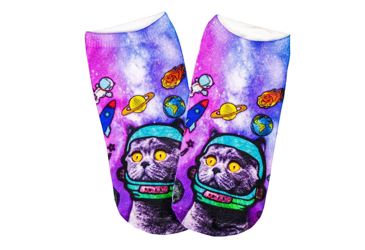 cosey Sneakersocken 1 Paar Sneaker Socken – Katzen Design – Einheits-Größe 33-40 D02 Astronauten Katze cosey Sneakersocken 1 Paar Sneaker Socken – Katzen Design – Einheits-Größe 33-40 D02 Astronauten Katze von cosey