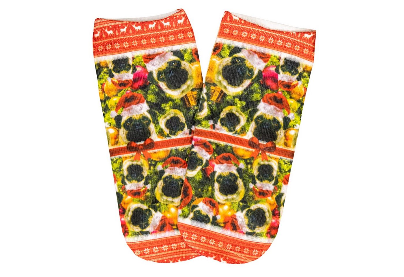 cosey Sneakersocken 1 Paar Sneaker-Weihnachts-Socken – Einheits-Größe 33-40 Weihnachtsmops cosey Sneakersocken 1 Paar Sneaker-Weihnachts-Socken – Einheits-Größe 33-40 Weihnachtsmops von cosey