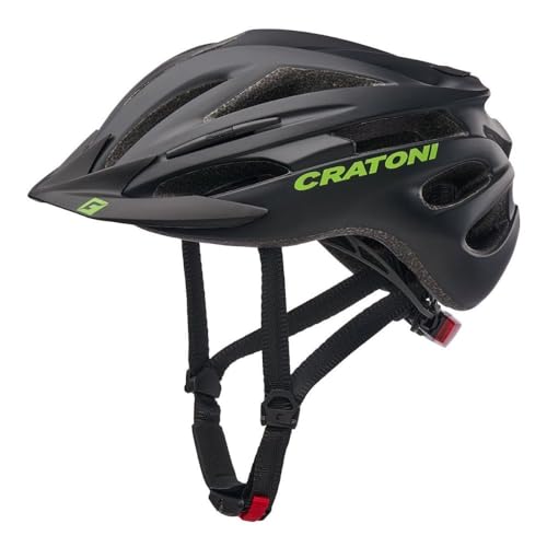 Fahrradhelm - cratoni - Pacer Jr. - Black-Lime matt - 50-55 cm - inkl. RennMaxe Klackband - Kinder Jugendliche - MTB BMX City Cross von cratoni helmets