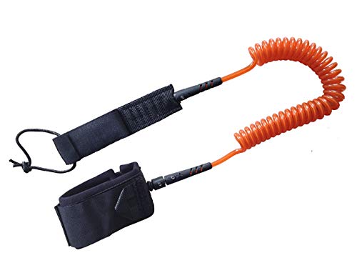 crazy4boating SUP Leash Boardsicherung Leine Sicherung, Farbe:orange, Länge:65-240cm von crazy4boating