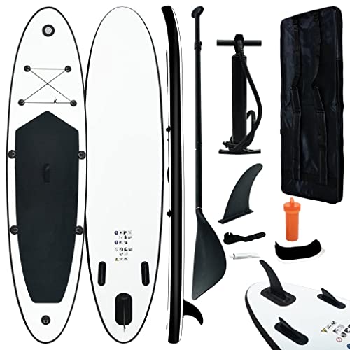 Sporting Goods Item-Aufblasbares Stand Up Paddleboard Set Schwarz und Weiß von csderty