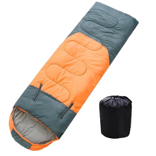 curfair Rechteckiger Schlafsack, reisefreundlich, für Erwachsene, mit Reißverschluss, weiches Futter, verstellbares Design, feuchtigkeitsbeständig, maschinenwaschbar, für den Außenbereich Orange von curfair