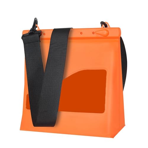 curfair Reißfeste, wasserdichte Tasche, Einzelschulter-Trockentasche aus PVC mit großer Kapazität, auslaufsichere Handy-Umhängetasche zum Schnorcheln, Schwimmen, Schwimmen Orange Einheitsgröße von curfair