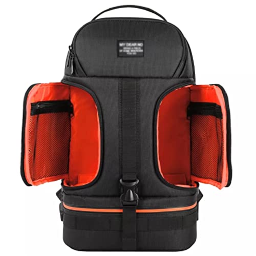 cvhtroe Wasserdichter Videokamera-Rucksack, Stativtasche mit Reflektorstreifen, passend für 15,6-Zoll-Laptop-Tasche (Farbe: Rot, Größe: 45 x 27 x 20 cm) (Orange 45 x 27 x 20 cm) von cvhtroe