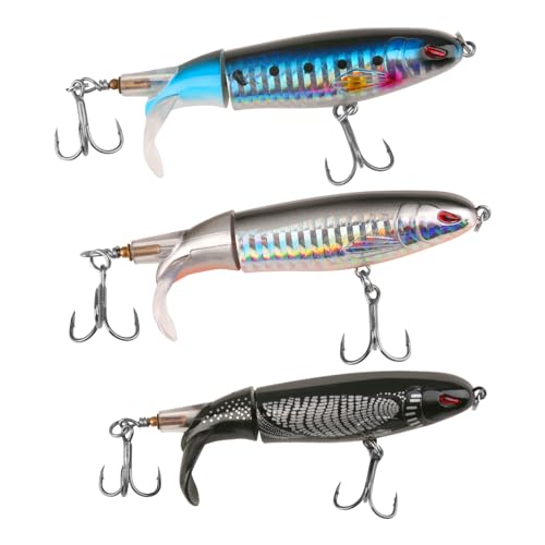 3 Stück Topwater Angelköder mit Haken, Perfekter Köder für Große Raubfische, Fisch Köder für Zander Barsch Forellen Wobbler Swimbait, Angelköder Fische Angeln Set, Angeln Geschenk für Männer 3 Stück Topwater Angelköder mit Haken, Perfekter Köder für Große Raubfische, Fisch Köder für Zander Barsch Forellen Wobbler Swimbait, Angelköder Fische Angeln Set, Angeln Geschenk für Männer von cxxtkcxxlc