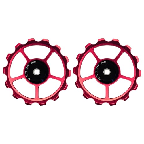 cyclingcolors 2X Fahrrad Riemenscheibe Schaltwerk Führungsrad Aluminium 7075 Rot mit 689-2RS Abgedichtetes Lager Hintere Schaltrollen Mountainbike Rennrad, 14T cyclingcolors 2X Fahrrad Riemenscheibe Schaltwerk Führungsrad Aluminium 7075 Rot mit 689-2RS Abgedichtetes Lager Hintere Schaltrollen Mountainbike Rennrad, 14T von cyclingcolors