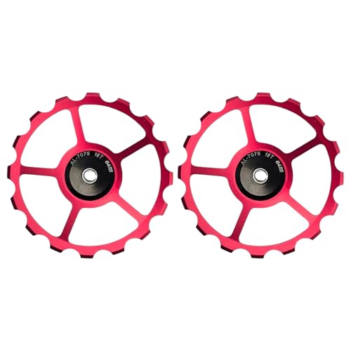 cyclingcolors 2X Fahrrad Riemenscheibe Schaltwerk Führungsrad Aluminium 7075 Rot mit 689-2RS Abgedichtetes Lager Hintere Schaltrollen Mountainbike Rennrad, 16T cyclingcolors 2X Fahrrad Riemenscheibe Schaltwerk Führungsrad Aluminium 7075 Rot mit 689-2RS Abgedichtetes Lager Hintere Schaltrollen Mountainbike Rennrad, 16T von cyclingcolors