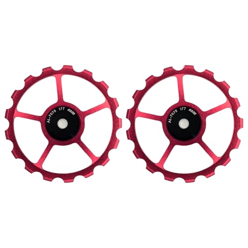 cyclingcolors 2X Fahrrad Riemenscheibe Schaltwerk Führungsrad Aluminium 7075 Rot mit 689-2RS Abgedichtetes Lager Hintere Schaltrollen Mountainbike Rennrad, 17T cyclingcolors 2X Fahrrad Riemenscheibe Schaltwerk Führungsrad Aluminium 7075 Rot mit 689-2RS Abgedichtetes Lager Hintere Schaltrollen Mountainbike Rennrad, 17T von cyclingcolors