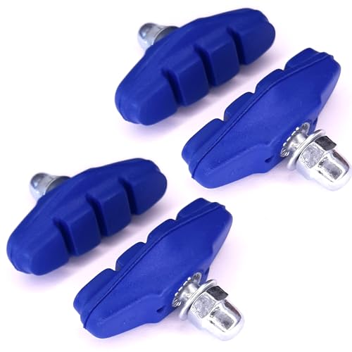 cyclingcolors 4X Fahrrad Bremsschuhe 50mm für Rennrad Felgenbremse Bremsbeläge mit Bolzen Gewinde Befestigungsmaterial, Blau cyclingcolors 4X Fahrrad Bremsschuhe 50mm für Rennrad Felgenbremse Bremsbeläge mit Bolzen Gewinde Befestigungsmaterial, Blau von cyclingcolors
