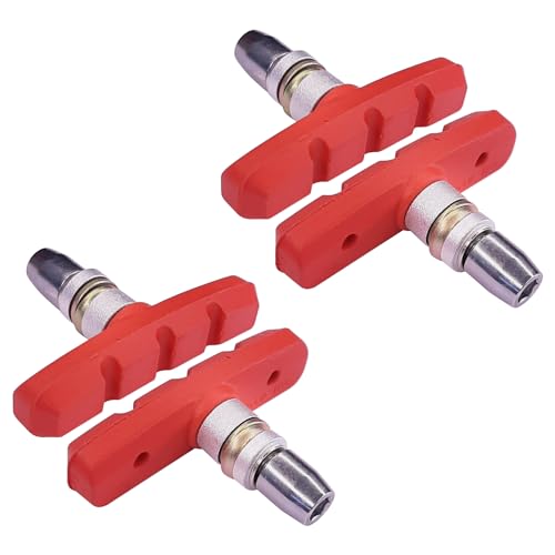 cyclingcolors 4X Fahrrad Bremsschuhe 70mm für V-Brake Felgenbremse Fahrrad Bremsbeläge mit Bolzen Symmetrischem Gewinde Befestigungsmaterial, Rot cyclingcolors 4X Fahrrad Bremsschuhe 70mm für V-Brake Felgenbremse Fahrrad Bremsbeläge mit Bolzen Symmetrischem Gewinde Befestigungsmaterial, Rot von cyclingcolors