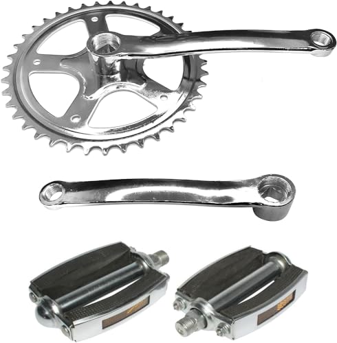 cyclingcolors Fahrrad-Kurbelgarnitur 1fach 40 zähne mit kurbel 170mm + 2x pedal M14x125 moped singlespeed rennrad fixie Retro & Vintage cyclingcolors Fahrrad-Kurbelgarnitur 1fach 40 zähne mit kurbel 170mm + 2x pedal M14x125 moped singlespeed rennrad fixie Retro & Vintage von cyclingcolors